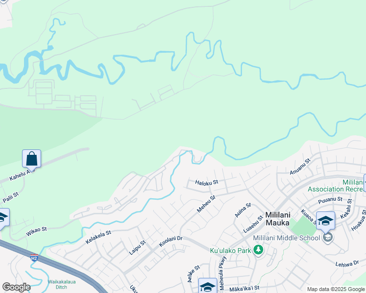 map of restaurants, bars, coffee shops, grocery stores, and more near 95-1248 Wikao Street in Mililani