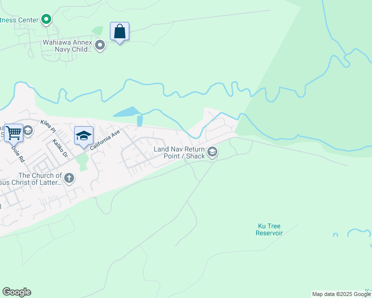 map of restaurants, bars, coffee shops, grocery stores, and more near 10 Grand View Place in Wahiawa