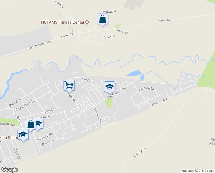 map of restaurants, bars, coffee shops, grocery stores, and more near 2056 Puu Place in Wahiawa