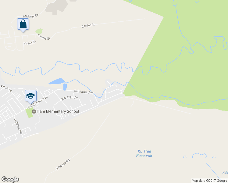 map of restaurants, bars, coffee shops, grocery stores, and more near 2637 Puninoni Street in Wahiawa