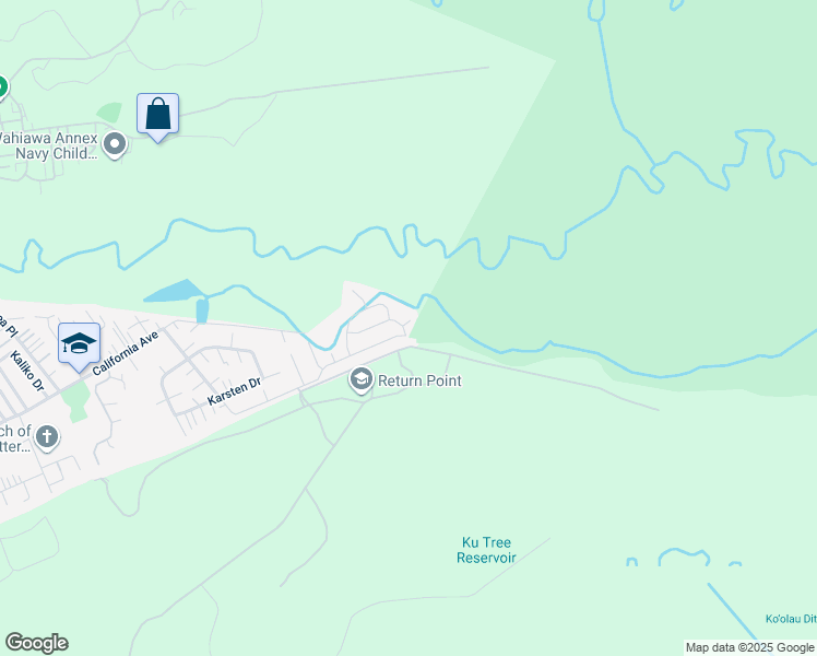 map of restaurants, bars, coffee shops, grocery stores, and more near 2686 Puninoni Street in Wahiawa