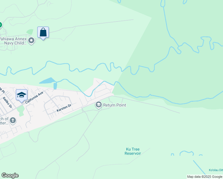 map of restaurants, bars, coffee shops, grocery stores, and more near 2686 Puninoni Street in Wahiawa