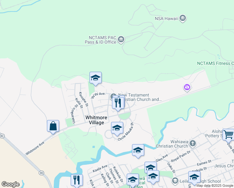 map of restaurants, bars, coffee shops, grocery stores, and more near 1142 ‘Ihi‘ihi Avenue in Wahiawa