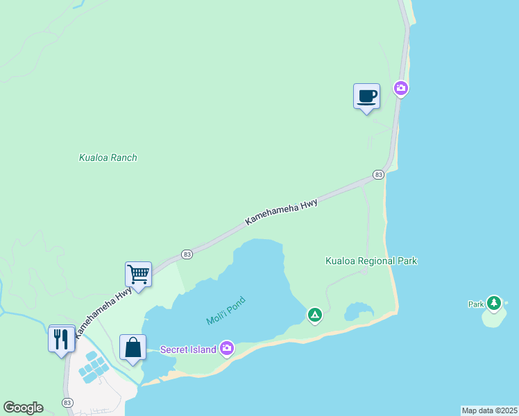 map of restaurants, bars, coffee shops, grocery stores, and more near 49-302-49-560 Kamehameha Highway in Kaneohe
