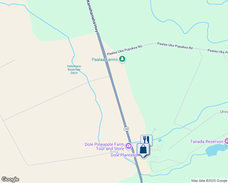 map of restaurants, bars, coffee shops, grocery stores, and more near 2630 Kamehameha Highway in Wahiawa