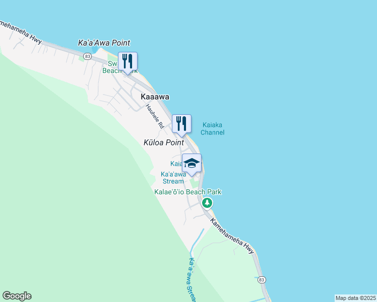 map of restaurants, bars, coffee shops, grocery stores, and more near 51-325 Kekio Road in Honolulu