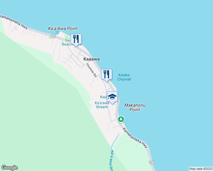 map of restaurants, bars, coffee shops, grocery stores, and more near 51-325 Kekio Road in Honolulu