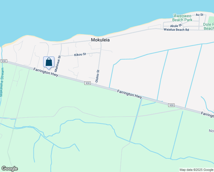 map of restaurants, bars, coffee shops, grocery stores, and more near 68-201 Farrington Highway in Waialua