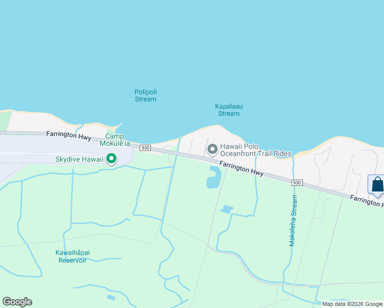 map of restaurants, bars, coffee shops, grocery stores, and more near 68-629 Farrington Highway in Waialua