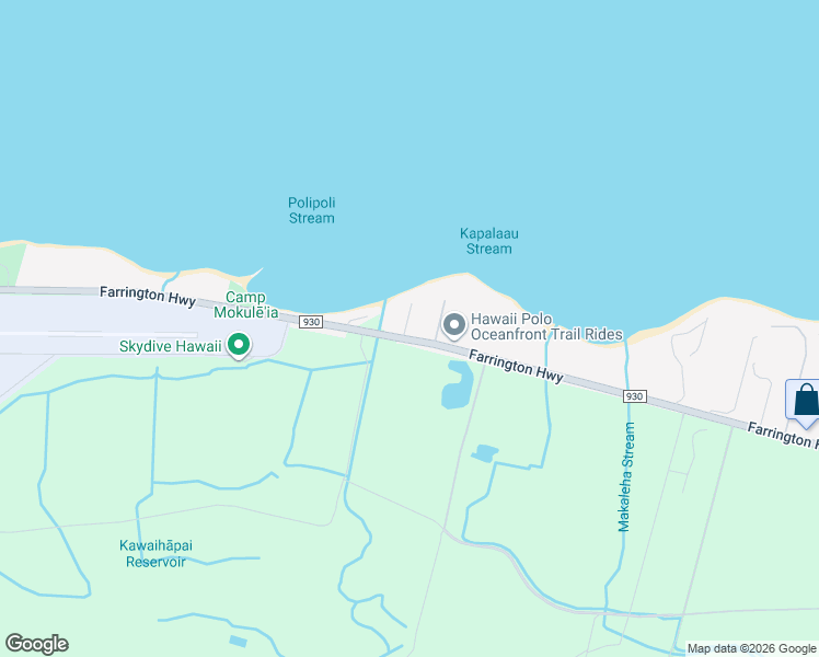 map of restaurants, bars, coffee shops, grocery stores, and more near 68-629 Farrington Highway in Waialua