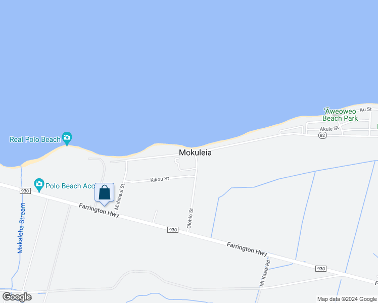 map of restaurants, bars, coffee shops, grocery stores, and more near 68-555 Crozier Drive in Waialua