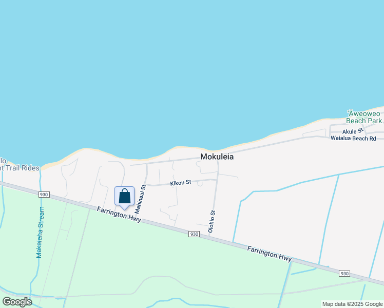 map of restaurants, bars, coffee shops, grocery stores, and more near 68-597 Crozier Drive in Waialua