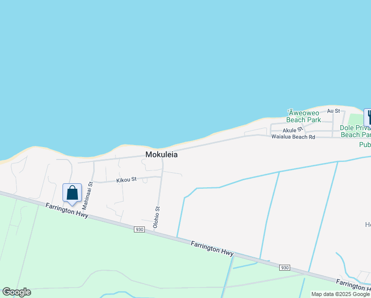 map of restaurants, bars, coffee shops, grocery stores, and more near 68-315 Crozier Drive in Waialua
