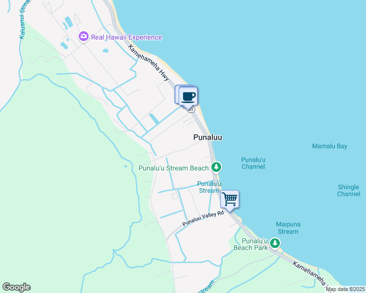 map of restaurants, bars, coffee shops, grocery stores, and more near 53-490H Kamehameha Highway in Hauula