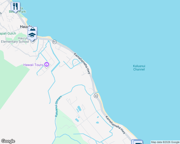 map of restaurants, bars, coffee shops, grocery stores, and more near 53-829 Kamehameha Highway in Honolulu