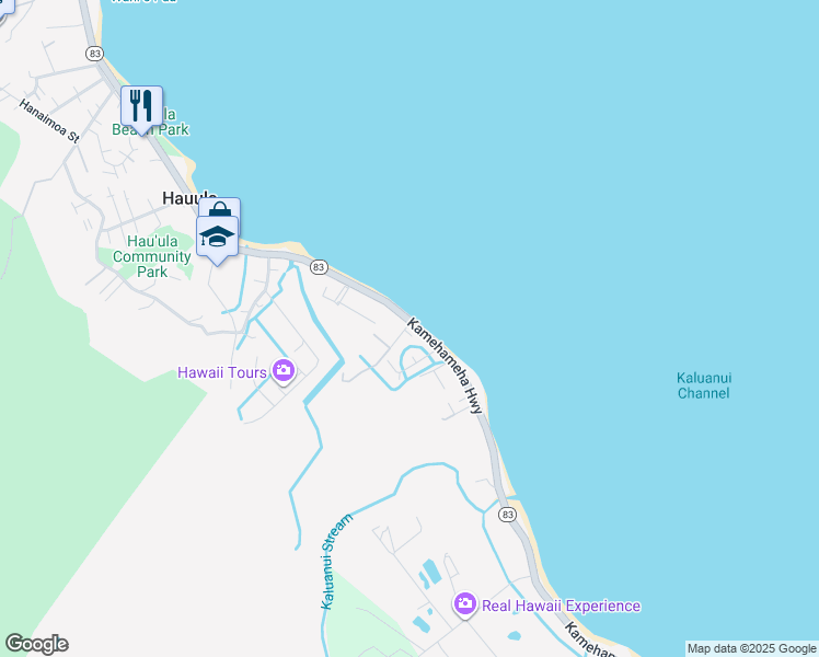 map of restaurants, bars, coffee shops, grocery stores, and more near 53-902 Kamehameha Highway in Hauula