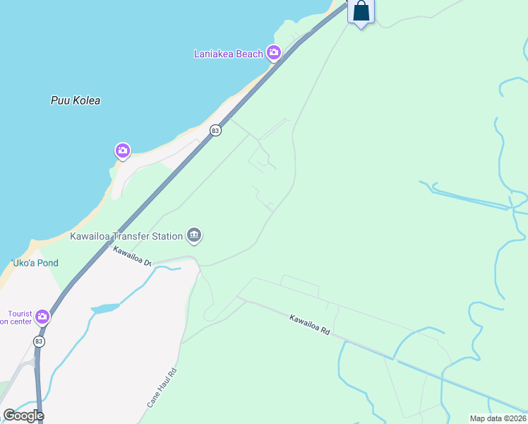 map of restaurants, bars, coffee shops, grocery stores, and more near 62-196 Kawailoa Drive in Haleiwa