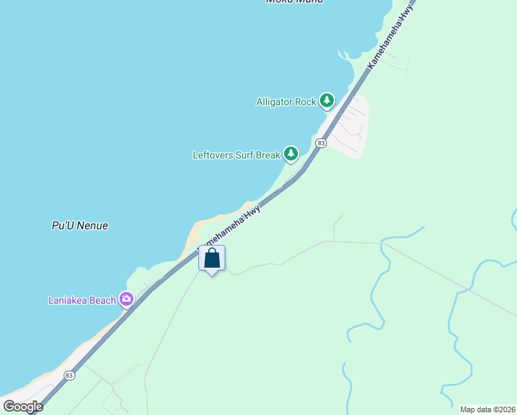 map of restaurants, bars, coffee shops, grocery stores, and more near 61-427 Kamehameha Highway in Haleiwa