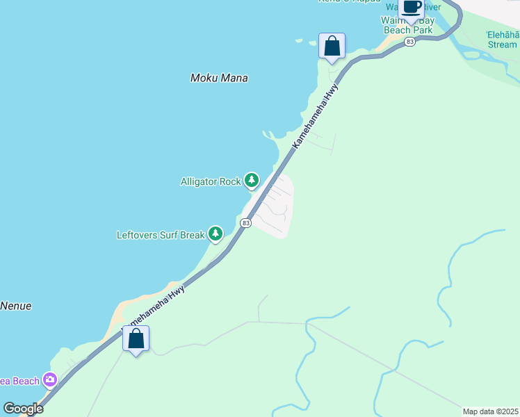 map of restaurants, bars, coffee shops, grocery stores, and more near 61314 Kamehameha Highway in Haleiwa