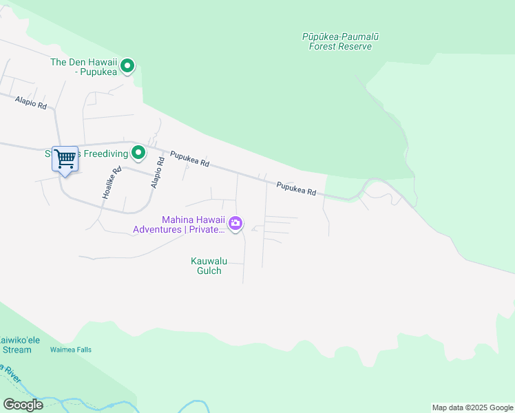 map of restaurants, bars, coffee shops, grocery stores, and more near 59-727 Kanalani Place in Haleiwa