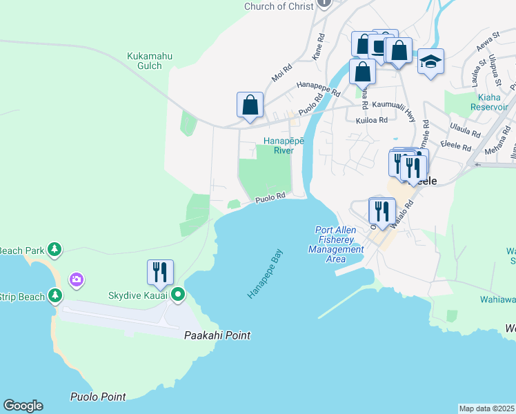 map of restaurants, bars, coffee shops, grocery stores, and more near in Eleele