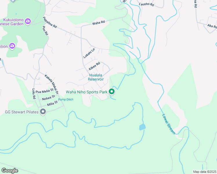 map of restaurants, bars, coffee shops, grocery stores, and more near 3490 Waha Road in Kalaheo