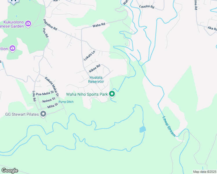 map of restaurants, bars, coffee shops, grocery stores, and more near 3490 Waha Road in Kalaheo