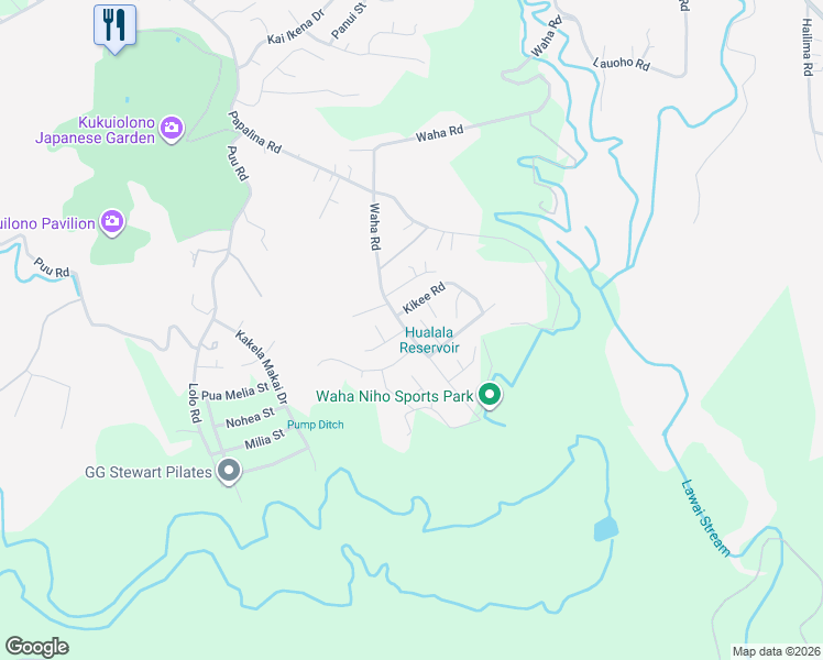 map of restaurants, bars, coffee shops, grocery stores, and more near 3626 Waha Road in Kalaheo