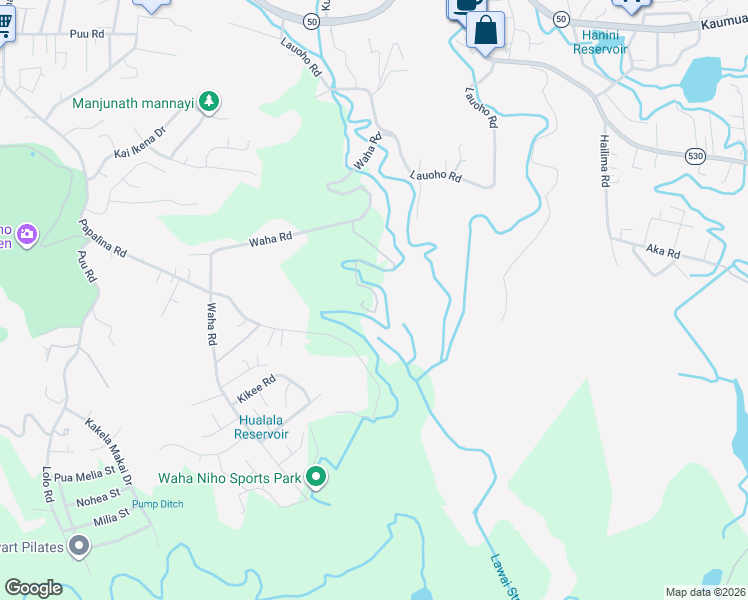 map of restaurants, bars, coffee shops, grocery stores, and more near 4114J Waha Road in Kalaheo