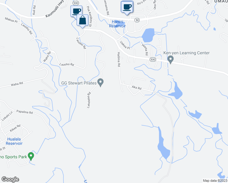 map of restaurants, bars, coffee shops, grocery stores, and more near 3307 Hailima Road in Koloa