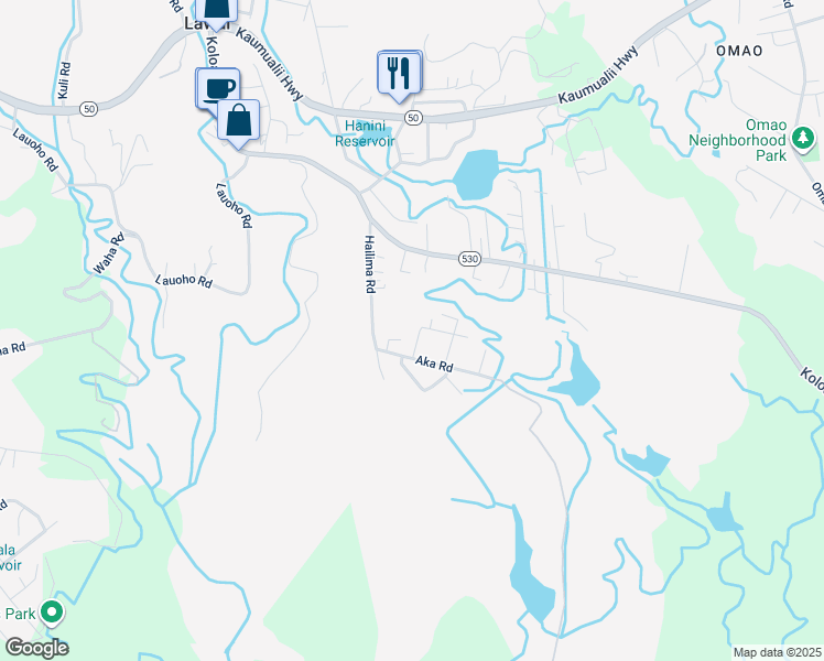 map of restaurants, bars, coffee shops, grocery stores, and more near 3316 Iuka Place in Koloa