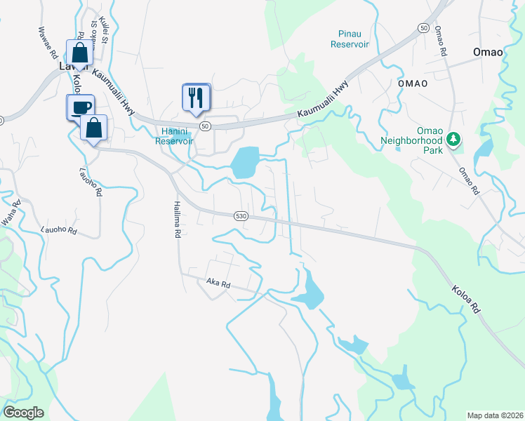 map of restaurants, bars, coffee shops, grocery stores, and more near 4049A Koloa Road in Koloa