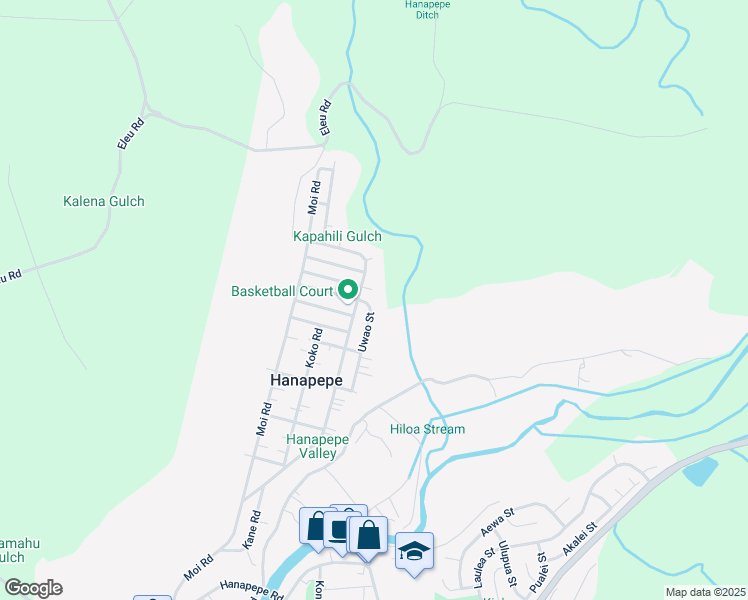 map of restaurants, bars, coffee shops, grocery stores, and more near 5040 Alli Road in Hanapepe