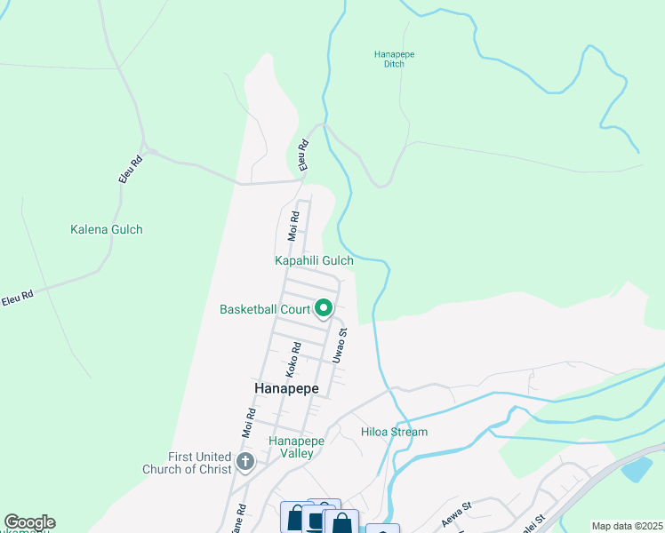 map of restaurants, bars, coffee shops, grocery stores, and more near 5104 Alli Road in Hanapepe