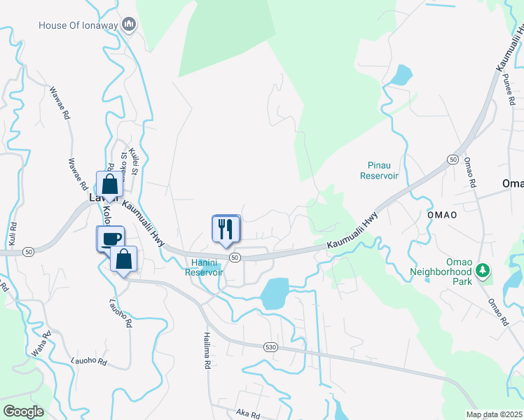 map of restaurants, bars, coffee shops, grocery stores, and more near in Lawai