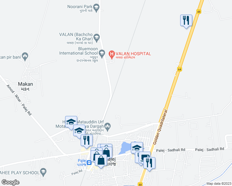 map of restaurants, bars, coffee shops, grocery stores, and more near in 