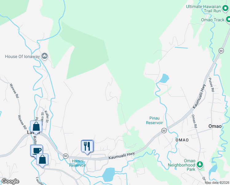 map of restaurants, bars, coffee shops, grocery stores, and more near 4690 Uha Road in Lawai