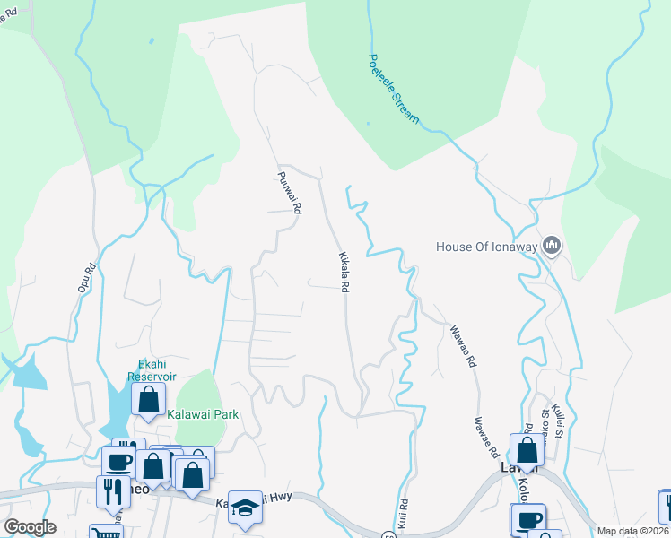 map of restaurants, bars, coffee shops, grocery stores, and more near 5041 Kikala Road in Kalaheo