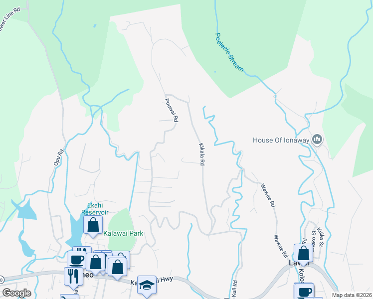 map of restaurants, bars, coffee shops, grocery stores, and more near 5041 Kikala Road in Kalaheo