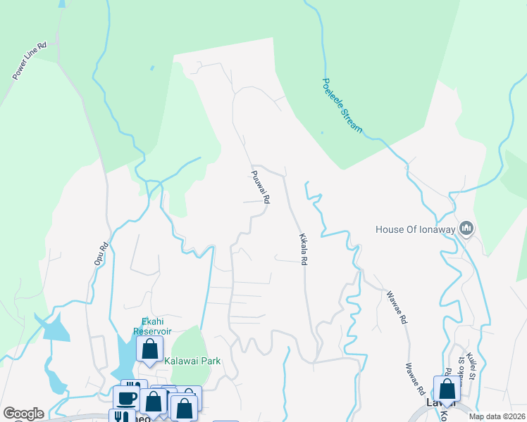 map of restaurants, bars, coffee shops, grocery stores, and more near 5075 Puuwai Road in Kalaheo