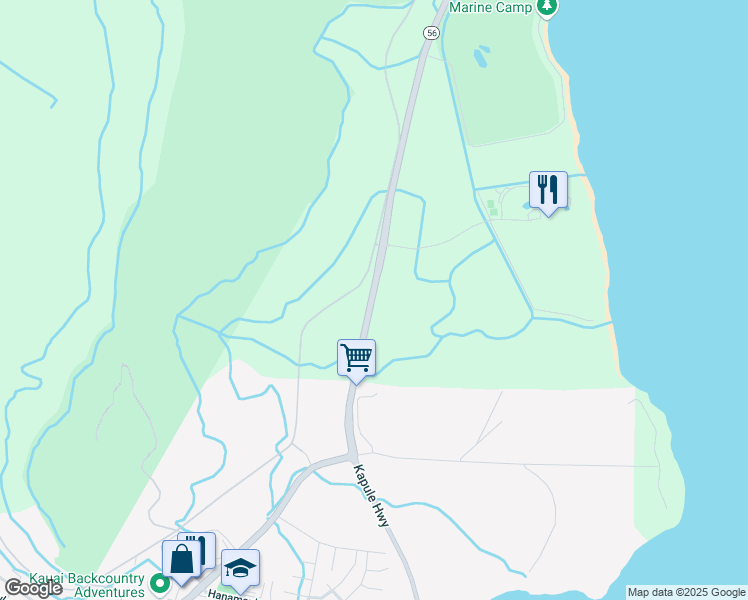 map of restaurants, bars, coffee shops, grocery stores, and more near 3 Kuhio Highway in Līhuʻe