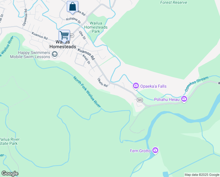 map of restaurants, bars, coffee shops, grocery stores, and more near 5617 Ohelo Road in Kapaʻa