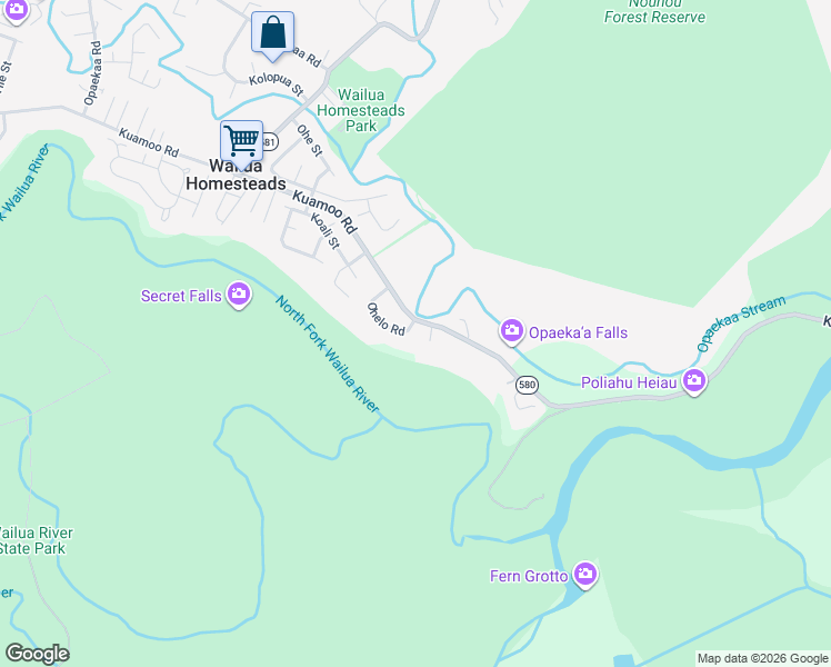 map of restaurants, bars, coffee shops, grocery stores, and more near 5617 Ohelo Road in Kapaʻa