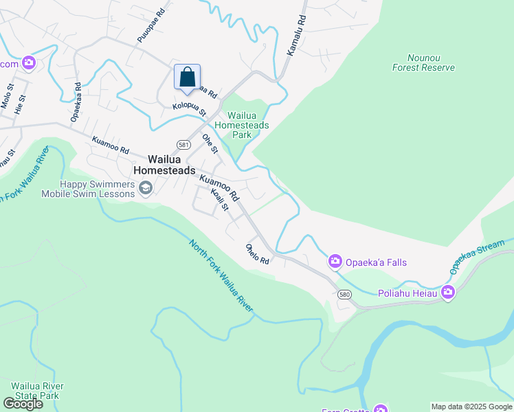 map of restaurants, bars, coffee shops, grocery stores, and more near 5745 Kuamoo Road in Kapaʻa