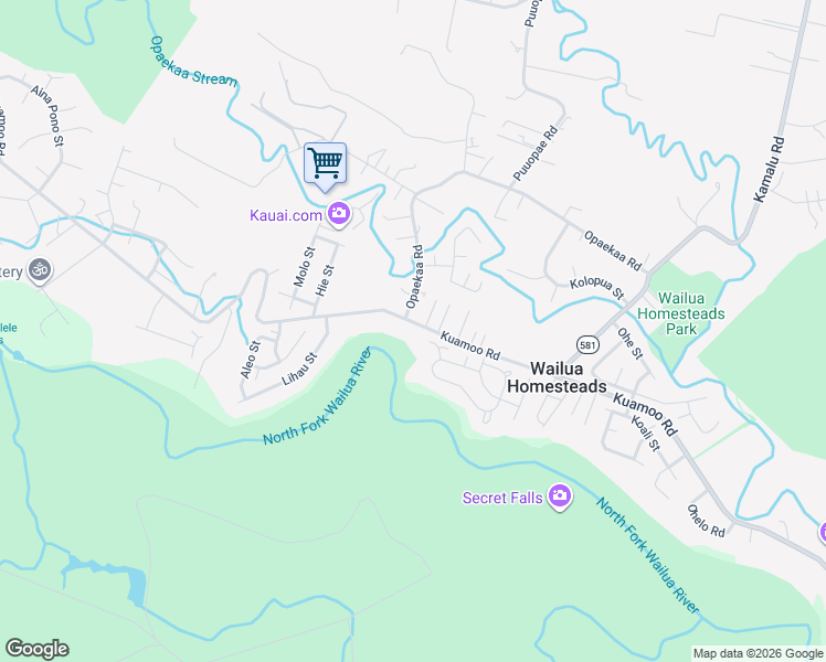 map of restaurants, bars, coffee shops, grocery stores, and more near 6473 Kuamoo Road in Kapaʻa