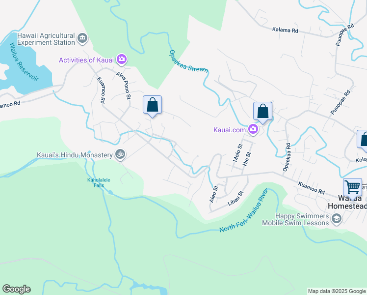 map of restaurants, bars, coffee shops, grocery stores, and more near 6930 Kokeanu Place in Kapaʻa