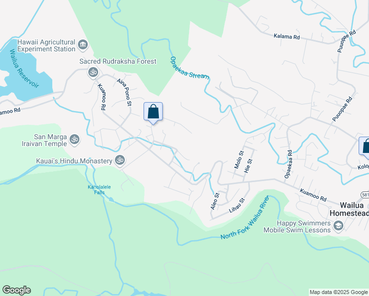 map of restaurants, bars, coffee shops, grocery stores, and more near 6930 Kokeanu Place in Kapaʻa