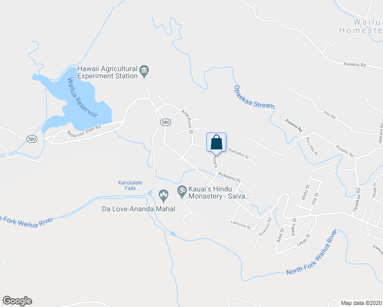 map of restaurants, bars, coffee shops, grocery stores, and more near 319 Aina Loli Place in Kapaʻa