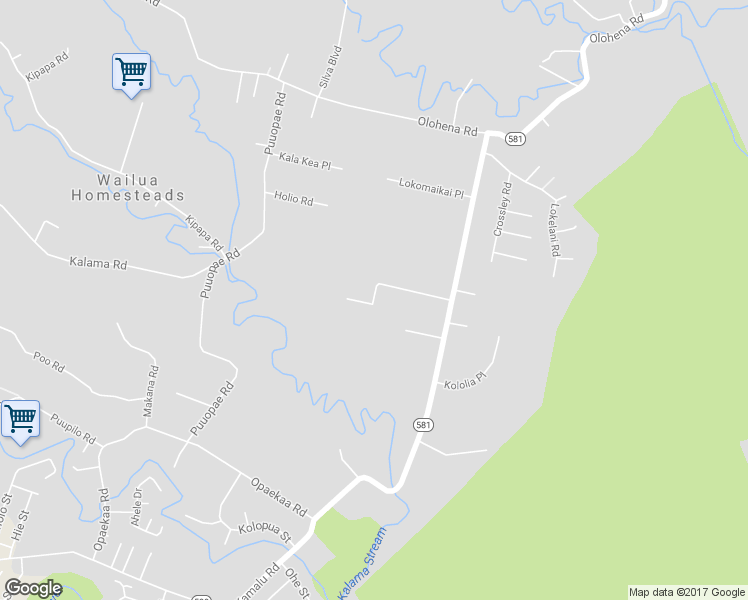 map of restaurants, bars, coffee shops, grocery stores, and more near 961E Kamalu Road in Kapaʻa