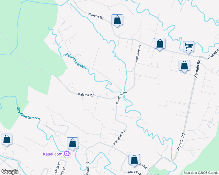 map of restaurants, bars, coffee shops, grocery stores, and more near 6305 Kipapa Road in Kapaʻa